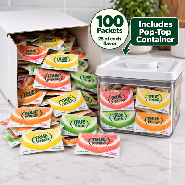 True Citrus variety pack, 100 packets with a pop top container