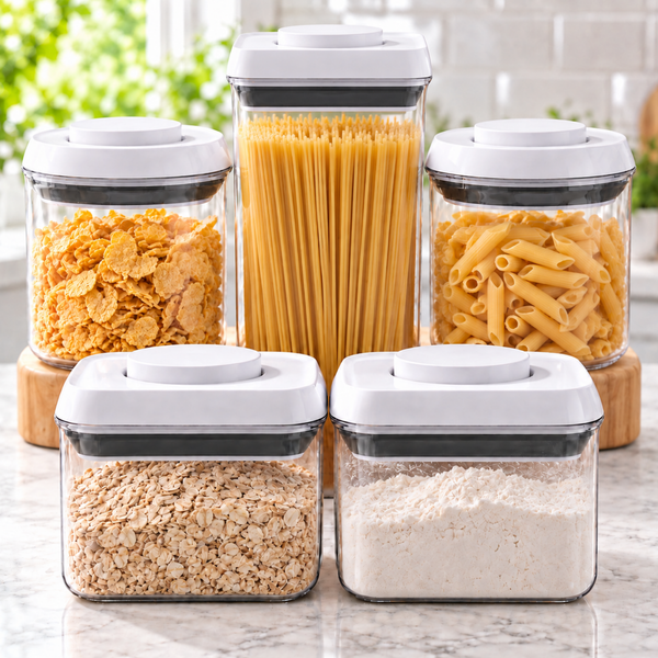 Pop top airtight storage containers, 5 pack