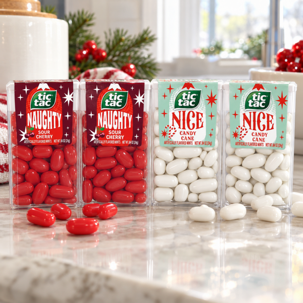 Tic Tac Naughty Sour Cherry and Nice Candy Cane mints 4 pack