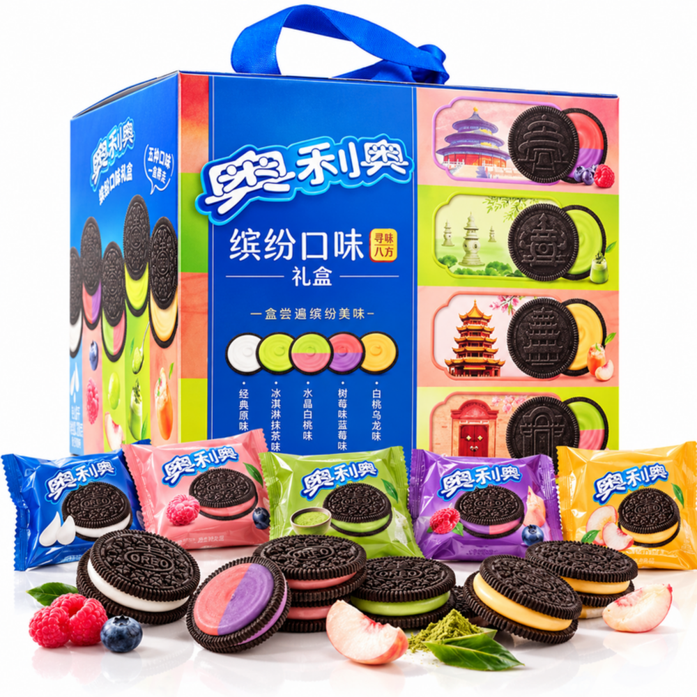 Chocolate cream sandwich biscuit gift box, assorted flavor mix