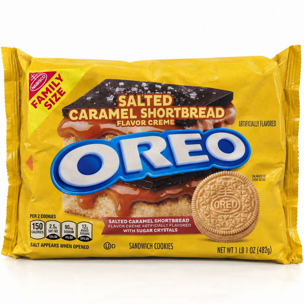 Oreo Salted Caramel Shortbread sandwich cookies family size pack