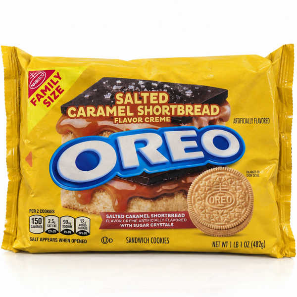 Oreo Salted Caramel Shortbread sandwich cookies family size pack
