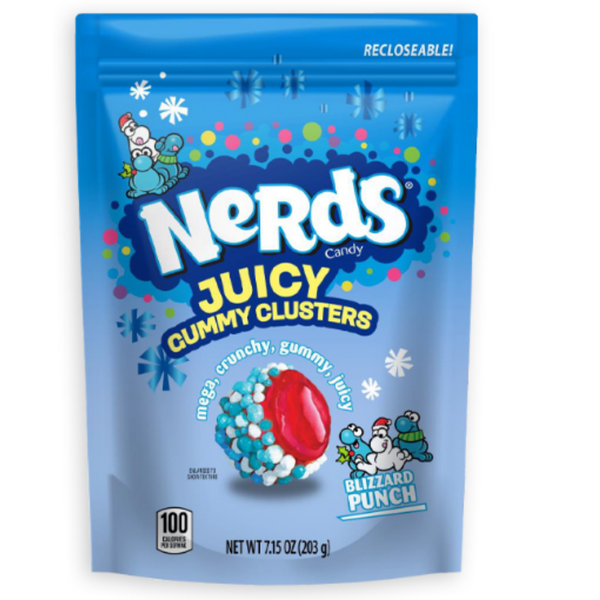 Nerds Juicy Gummy Clusters Blizzard Punch holiday candy 7.15 oz bag