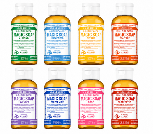 Dr. Bronner's Magic Soap-Pure-Castile Liquid Soap (2 Ounce, Variety Gift Pack)