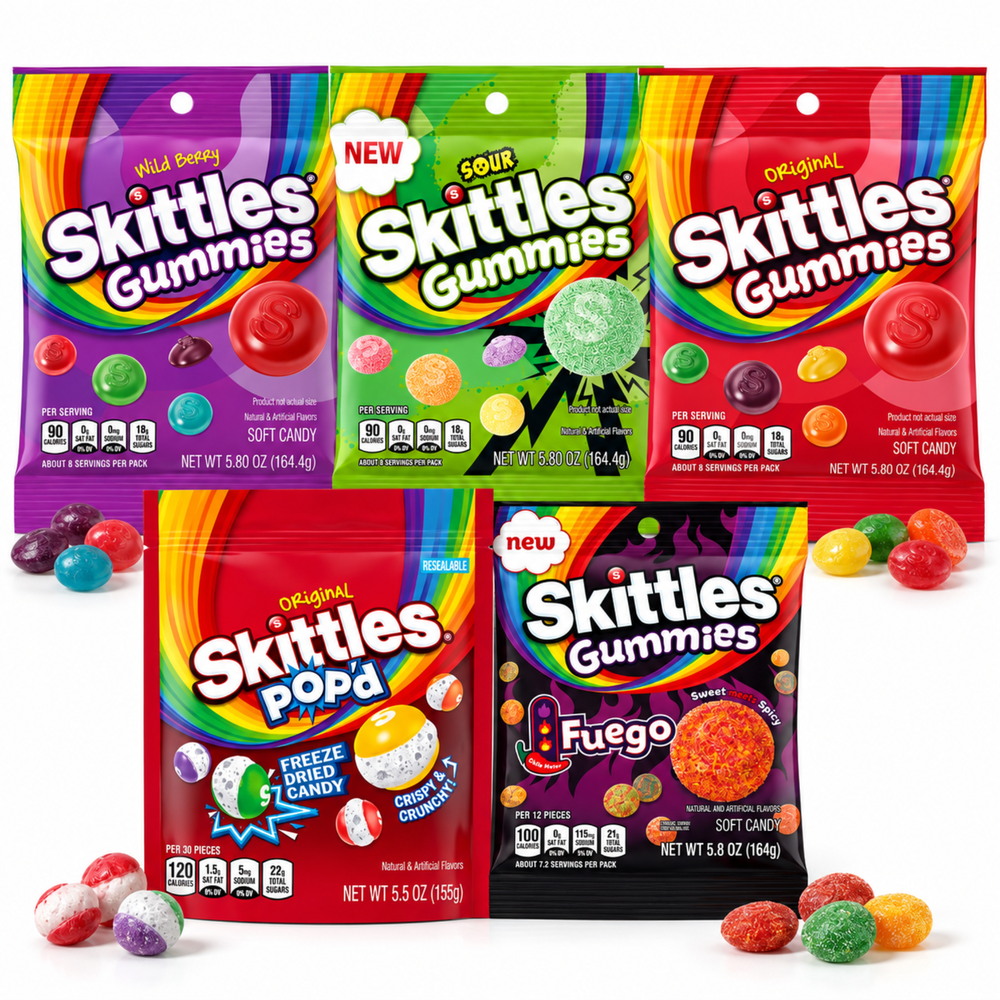 Skittles Gummies 5-Bag Variety Pack