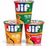 Jif Peanut Butter Noodles 3 pack, Peanut Butter, Hot Honey and Pad Thai ramen cups