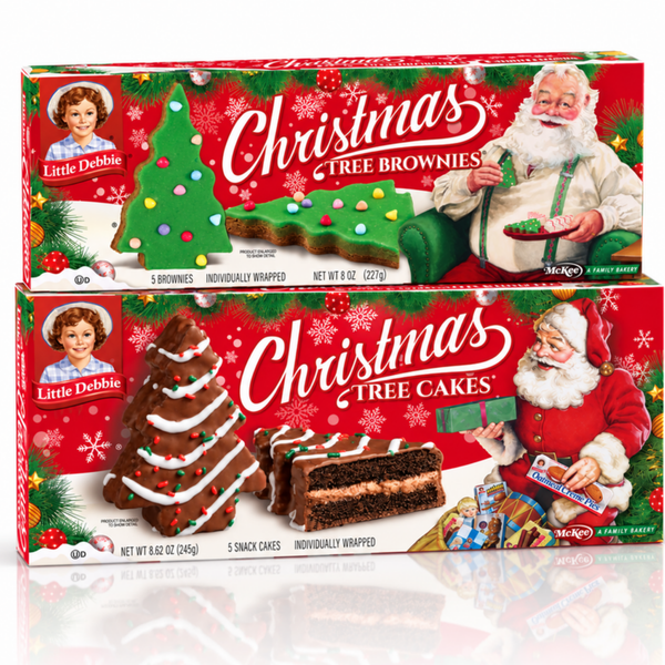 Little Debbie Christmas Tree Cakes and Christmas Tree Brownies 2 pack