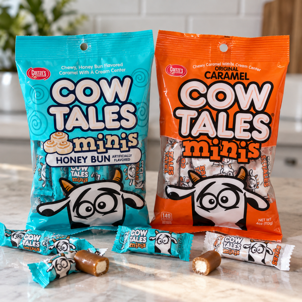 Cow Tales Minis Honey Bun and Original Caramel 2 pack, 4 oz bags