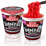 Cup Noodles Vampire Noodles Hot Garlic Chicken limited edition cup with red noodles