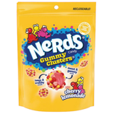 Nerds Gummy Clusters Cherry Lemonade candy in a yellow resealable share bag