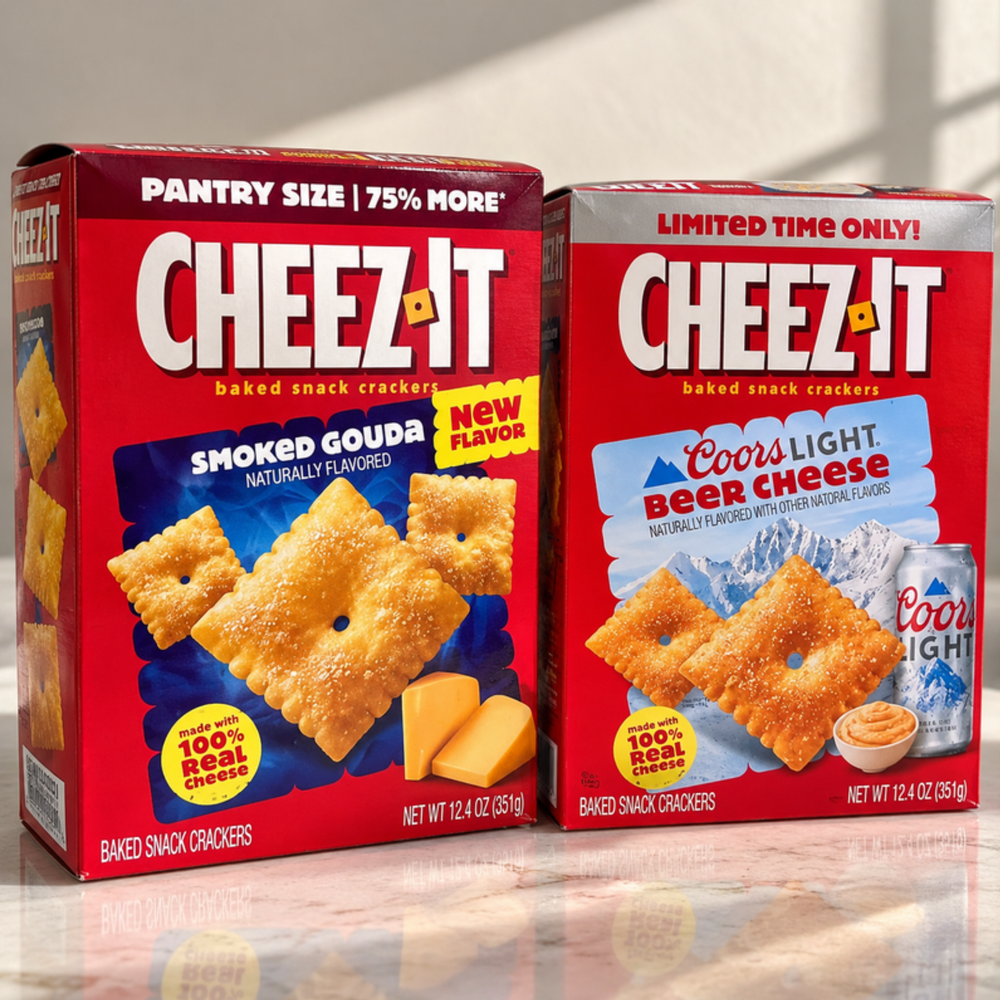 Cheez-It Coors Light Beer Cheese and Smoked Gouda crackers 2 pack, 12.4 oz boxes