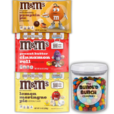 M&M's Bakery Collection bundle, three sharing size bags with a Bundl'd Bunch branded airtight canister