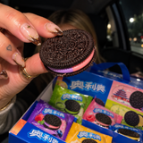 Assorted chocolate cream sandwich biscuits