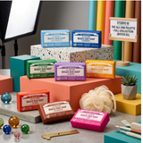 Dr. Bronner's Magic Bar Soap with bath sponge