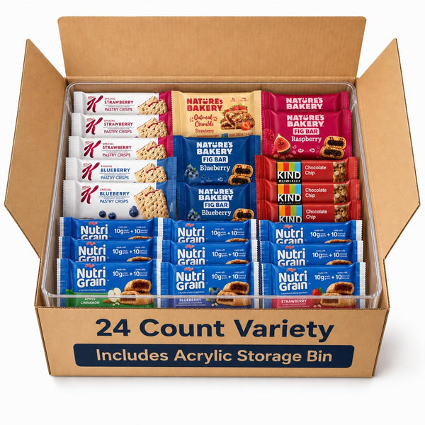 Healthy Sweet Treats Variety Pack — 24 Count + Bonus Acrylic Storage Container