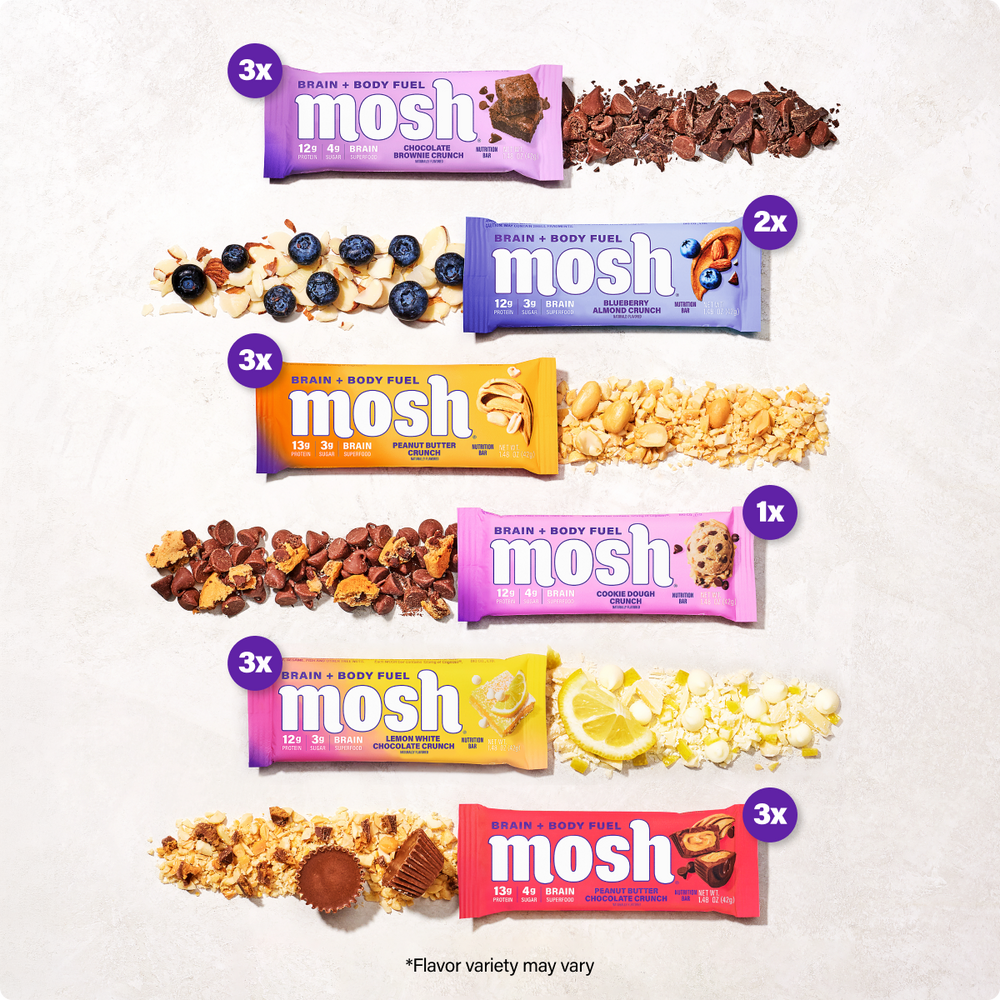 MOSH Mind Blowing Protein Bar Variety Pack, 15 Count