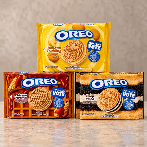 Oreo Banana Pudding, Chicken & Waffles and Deep Fried Cookies 3 Pack, 10.68 oz Each, Limited Edition