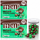 M&M's Mint Crunchy Cookie 2 Pack (7.4 oz Bags) + Canister