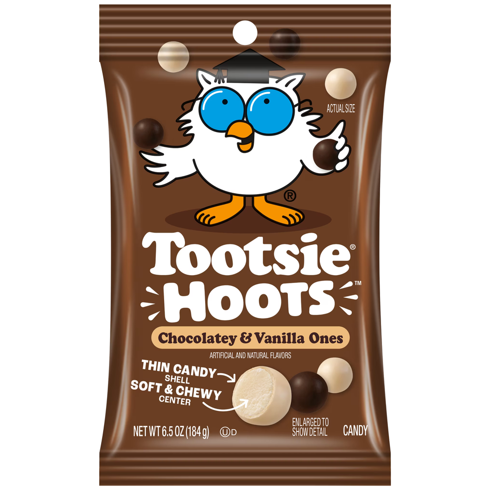 Tootsie Hoots Chocolatey and Vanilla Ones Chewy Candy, 6.5 oz Bag