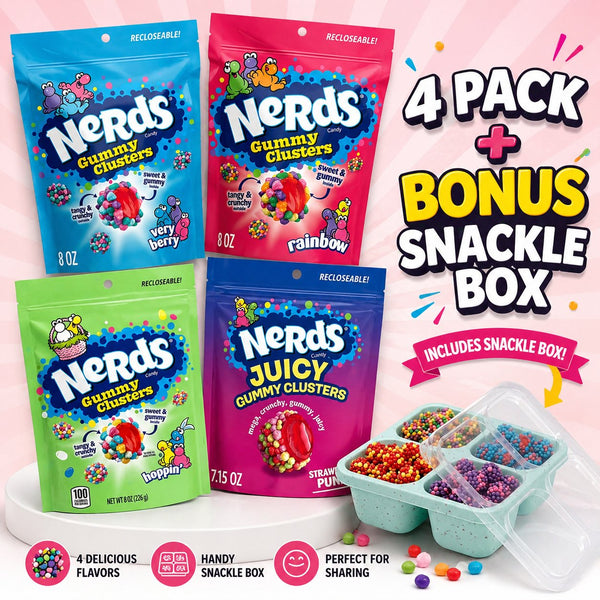 Nerds Gummy Clusters 4-Pack + Snackle Box