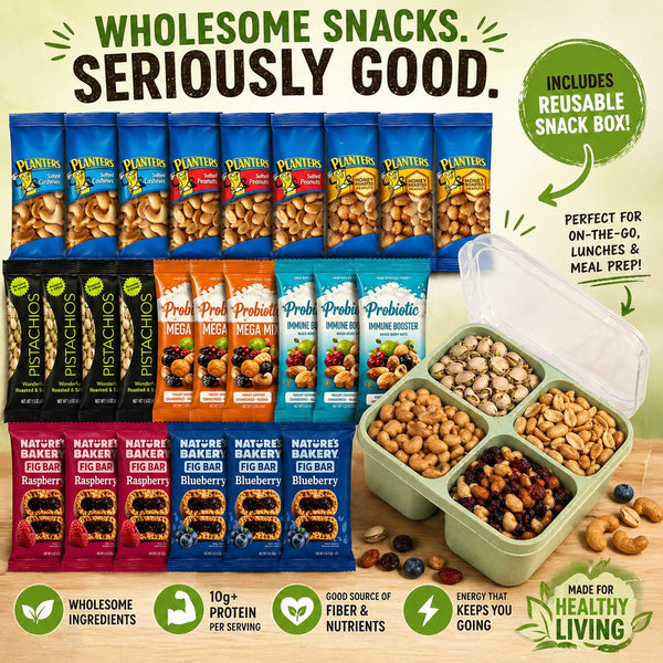 Nuts & Trail Mix Variety Pack — 25 Count + Snackle Box