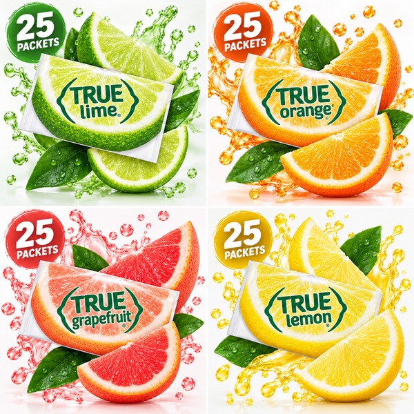 True Lemon Variety Pack – 100 Water Enhancer Packets, 4 Flavors, 25 Each